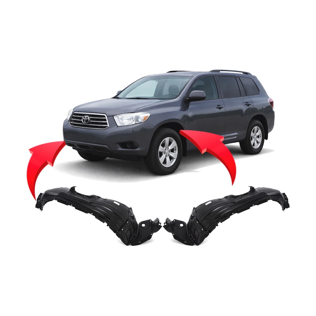 Set of 2 Front Fender Liners for Toyota Highlander 2008-2010 TO1248151 TO1249150