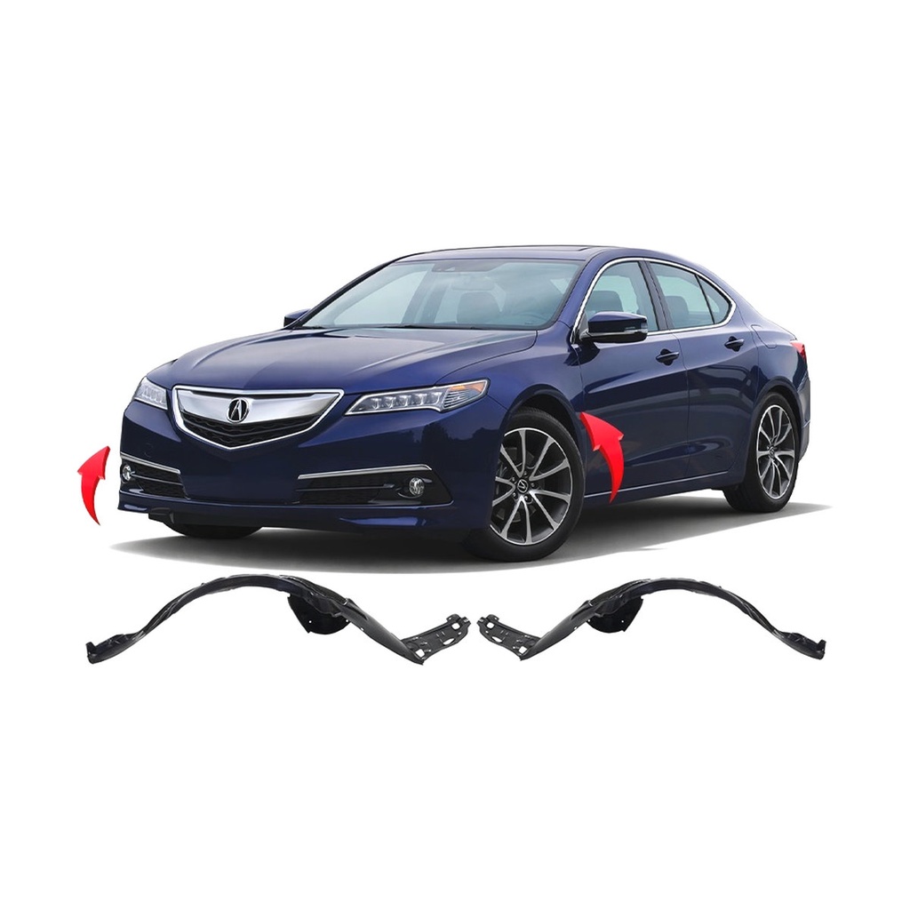 Set of 2 Front Fender Liners for Acura TLX 2015-2017 AC1248136 AC1249136