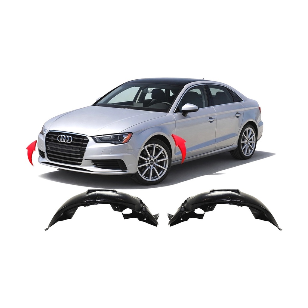 Set of 2 Front Fender Liners for Audi A3 2015-2020 AU1248142 AU1249142
