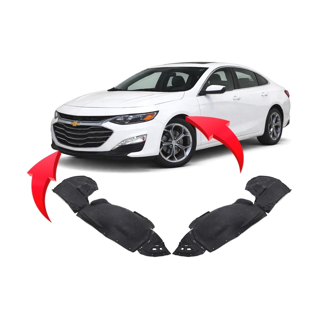 Set of 2 Front Fender Liners for Chevrolet Malibu 2019-2025 GM1248301 GM1249301
