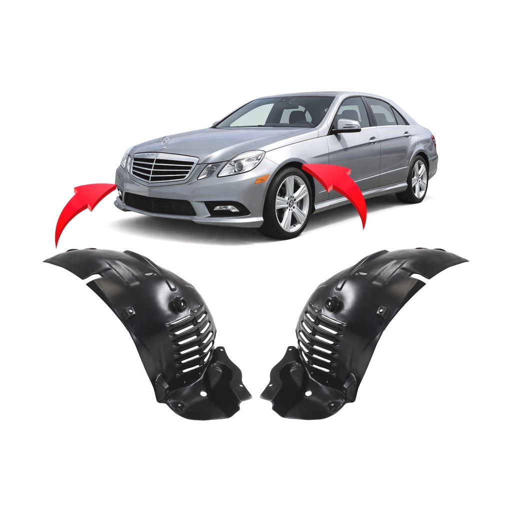 Set of 2 Front Fender Liners for Mercedes-Benz E300 2010-2013 MB1248166