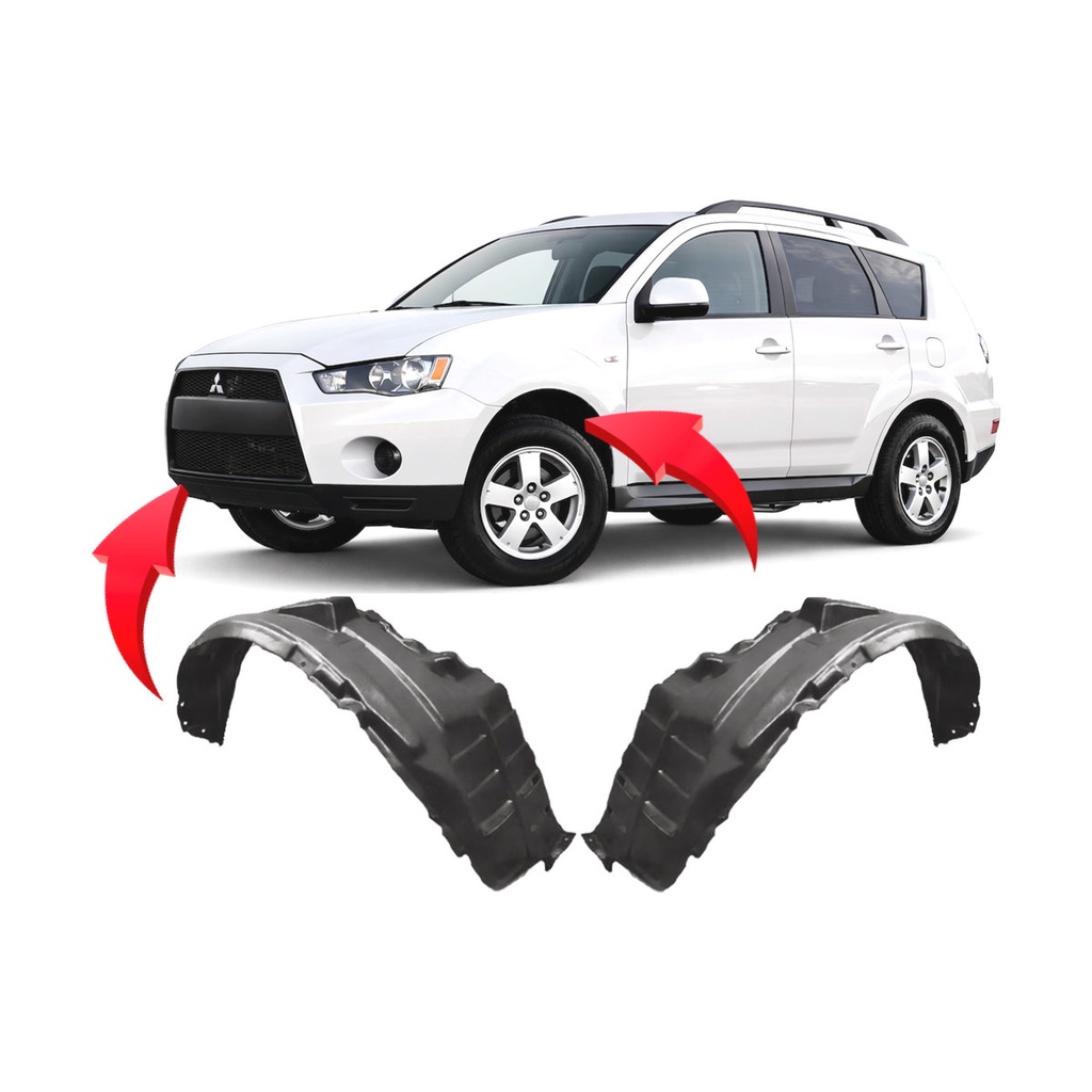 Set of 2 Front Fender Liners for Mitsubishi Outlander 2007-2013 MI1248122