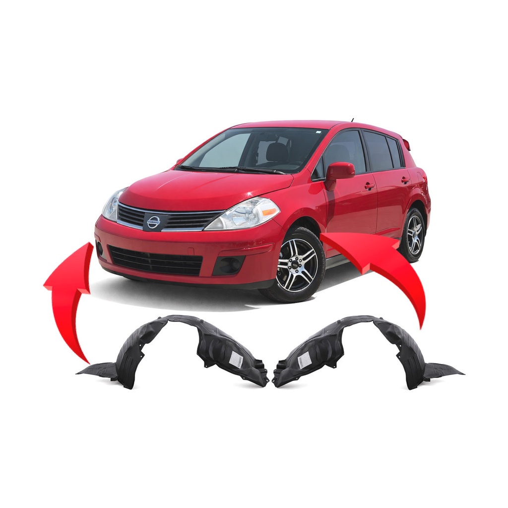 Set of 2 Front Fender Liners for Nissan Versa 2007-2012 NI1248114 NI1249114