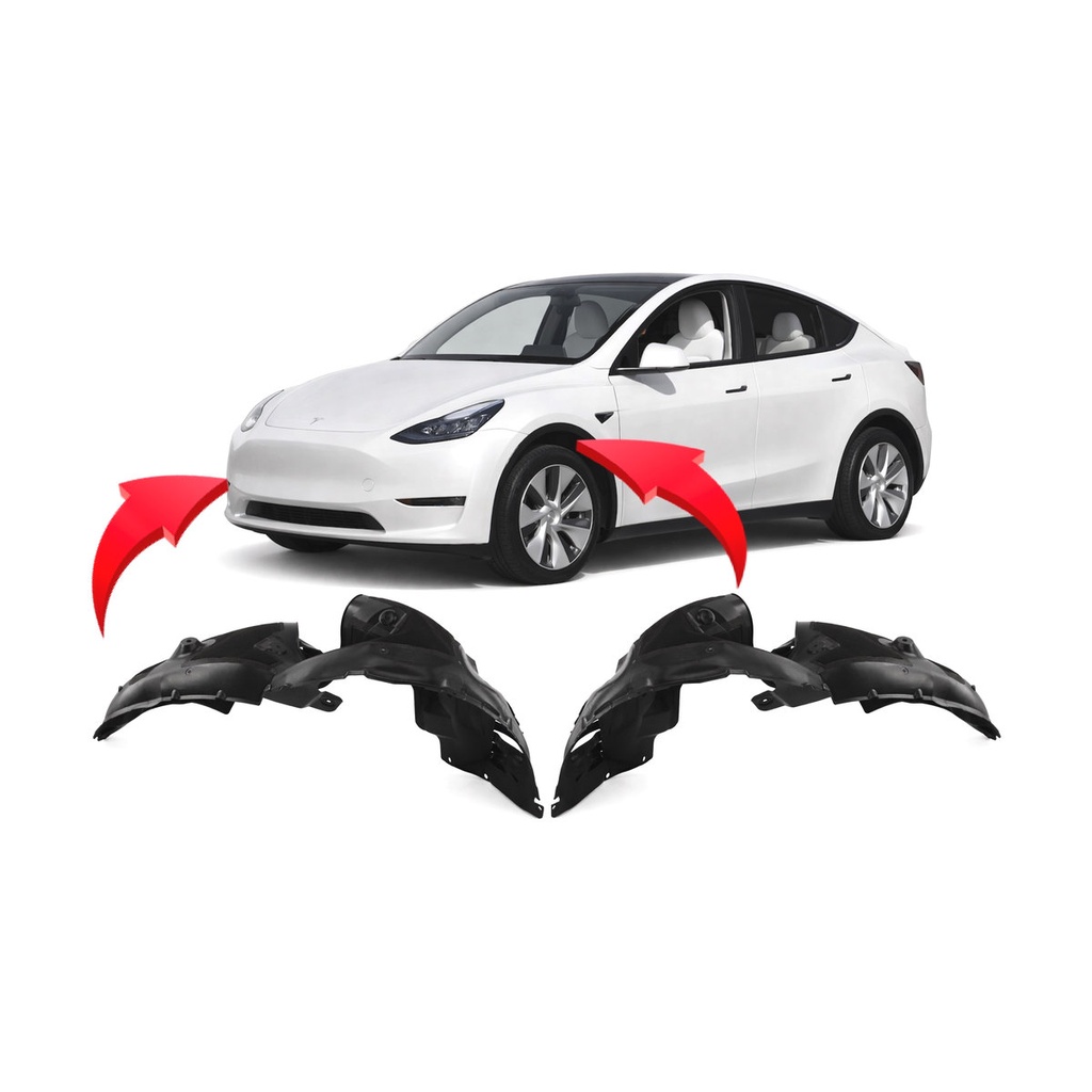 Set of 2 Front Fender Liners for Tesla Y 2020-2023 TA1248101 TA1249101