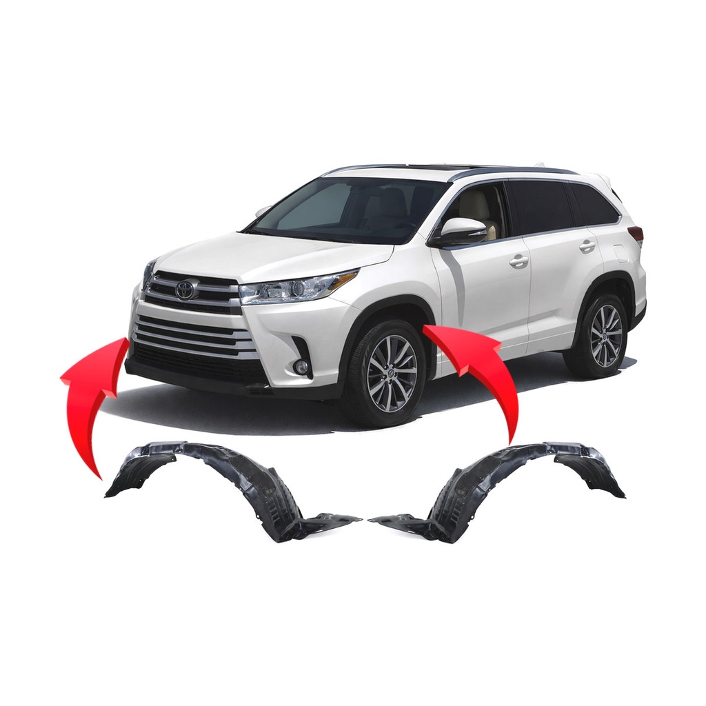 Set of 2 Front Fender Liners for Toyota Highlander 2014-2016 TO1248195 TO1249195