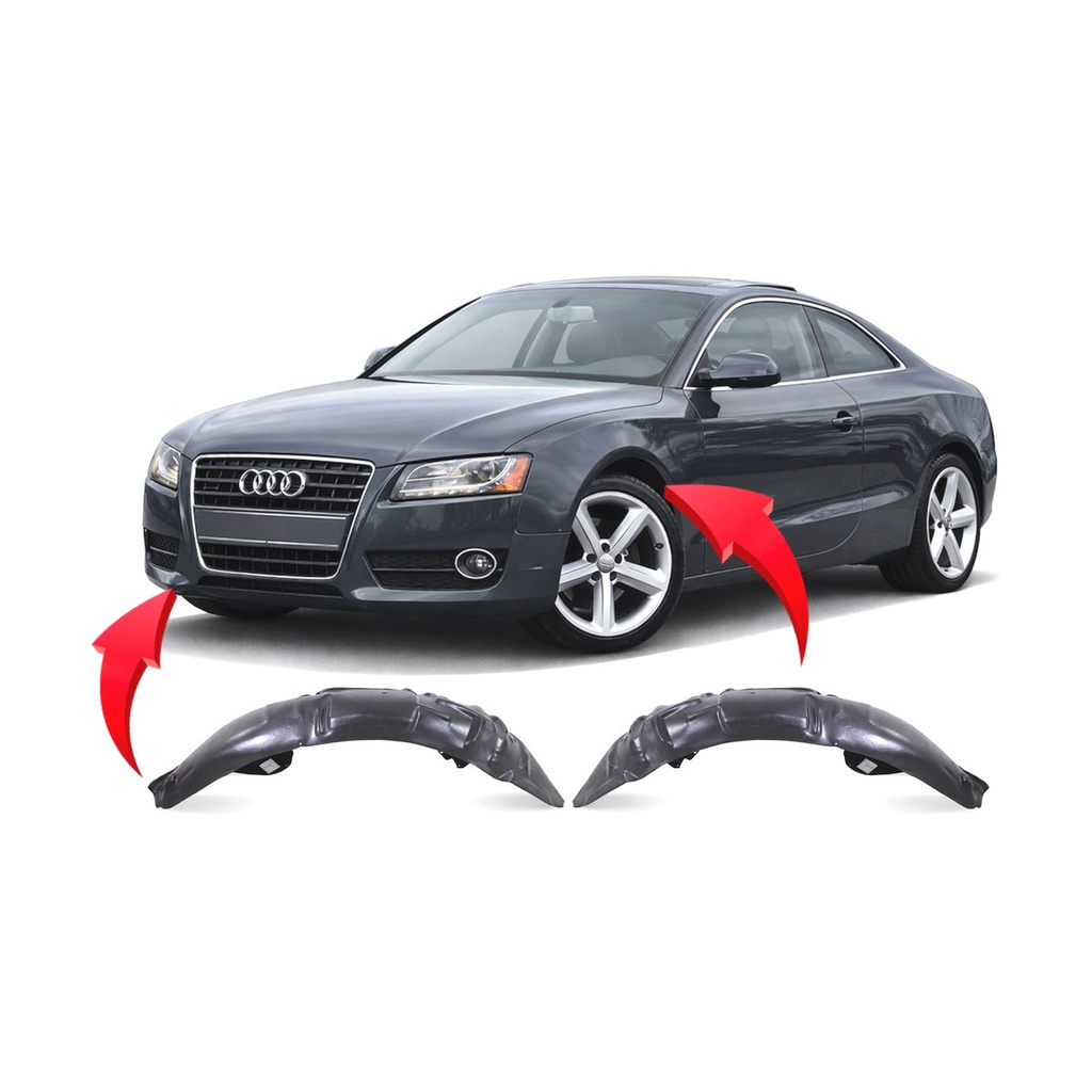 Set of 2 Front Fender Liners for Audi A5 Quattro 2008-2017 AU1248123 AU1249123