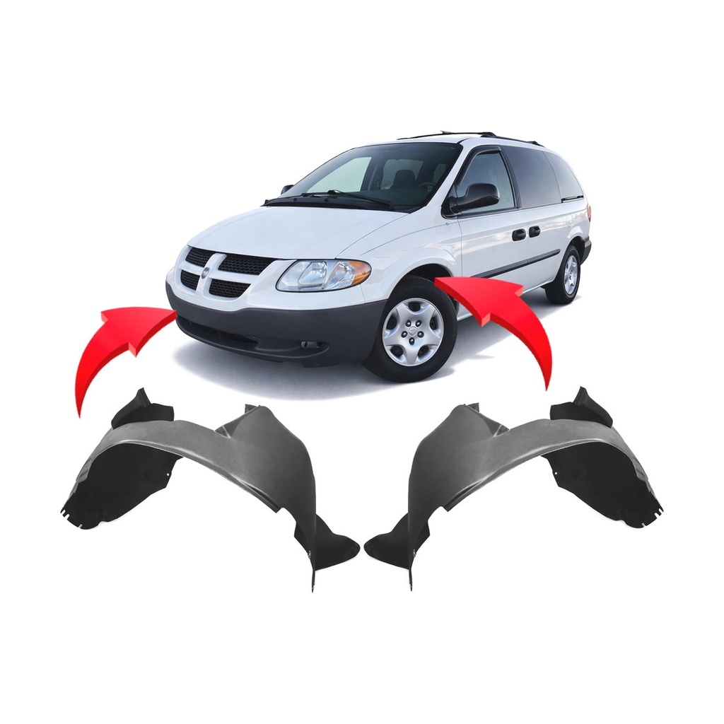 Set of 2 Front Fender Liners for Chrysler Town & Country 2001-2007 CH1248113