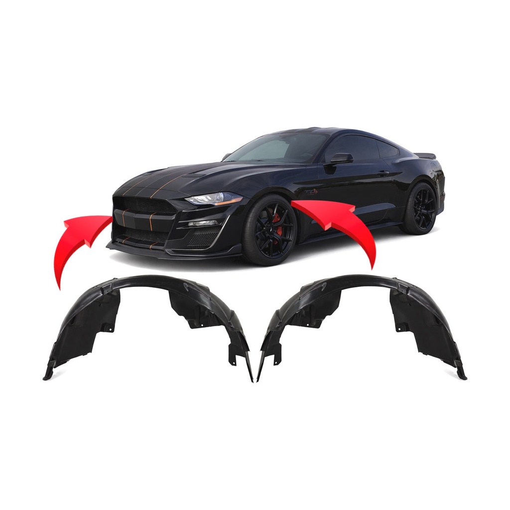 Set of 2 Front Fender Liners for Ford Mustang 2018-2023 FO1248191 FO1249191
