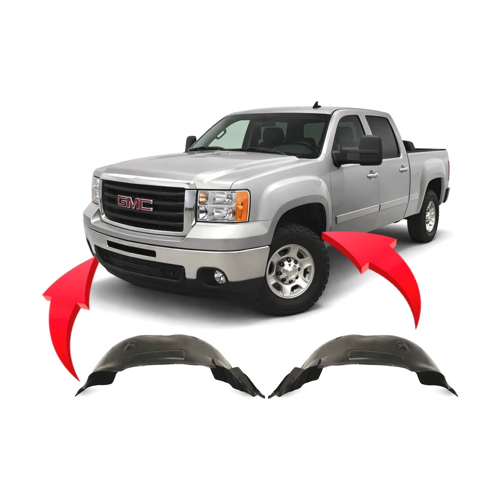 Set of 2 Front Fender Liners for GMC Sierra 2500 HD 2007-2010 GM1248200