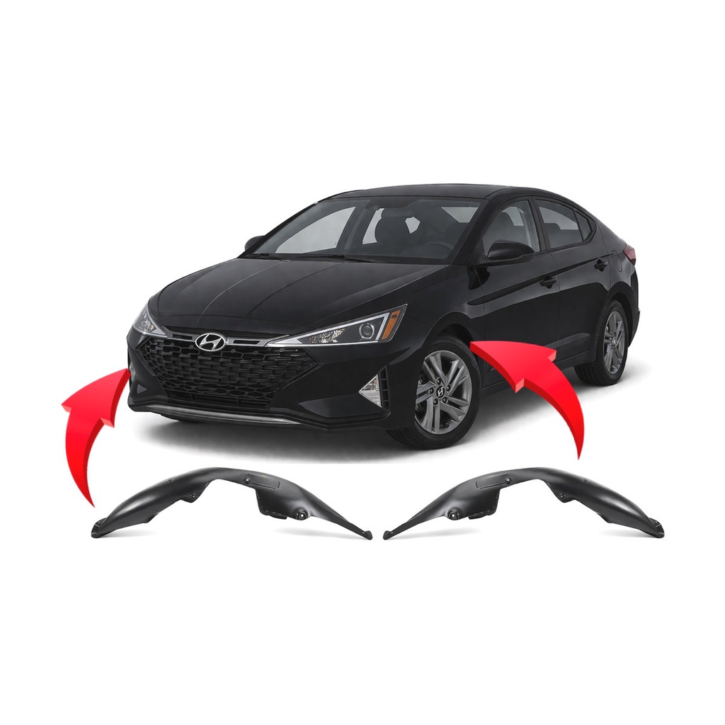 Set of 2 Front Fender Liners for Hyundai Elantra 2019-2020 HY1248184 HY1249184