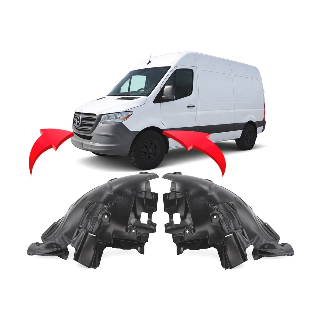 Set of 2 Front Fender Liners for Mercedes-Benz Sprinter 1500 2019-2022 MB1248202