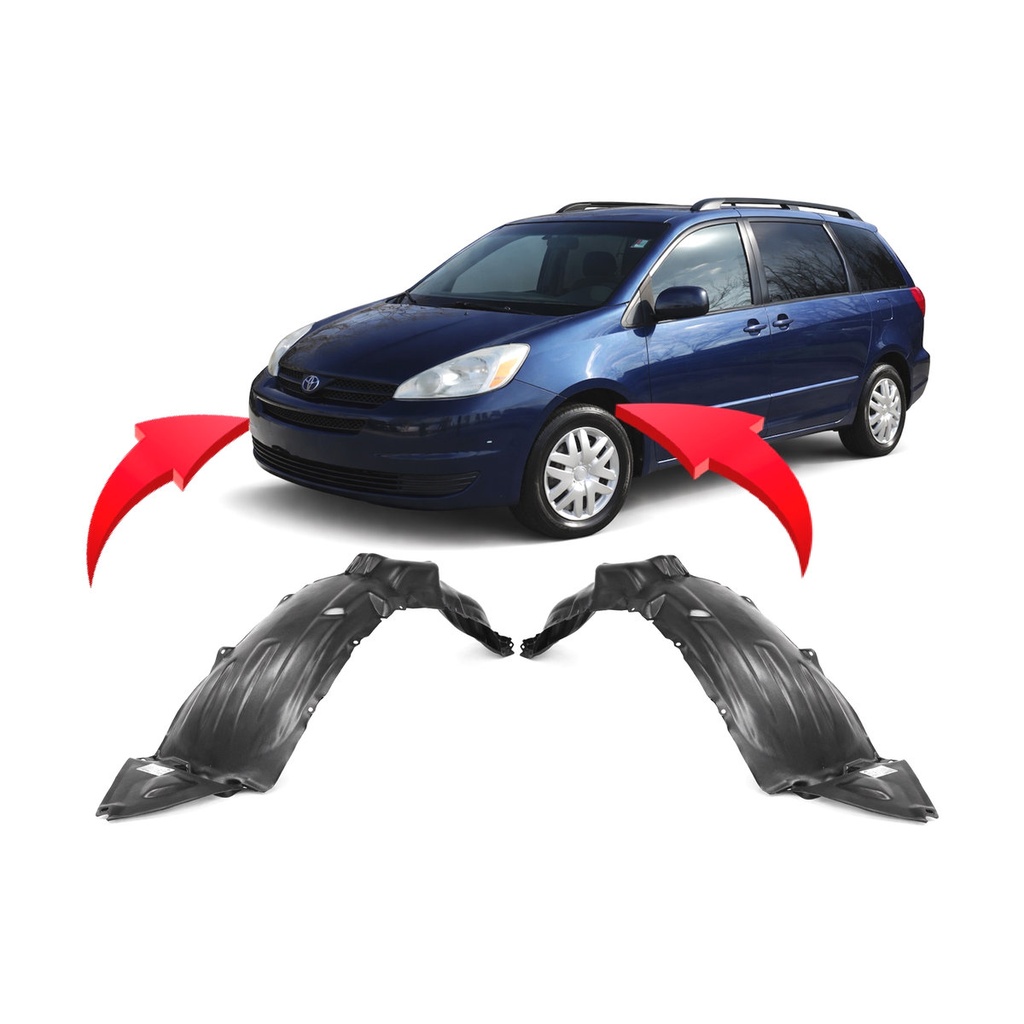 Set of 2 Front Fender Liners for Toyota Sienna 2004-2005 TO1248130 TO1249130