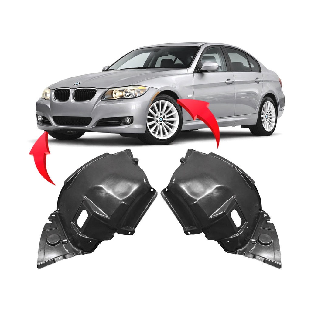 Set of 2 Front Fender Liners for BMW 328i 2007-2013 BM1250120 BM1251120