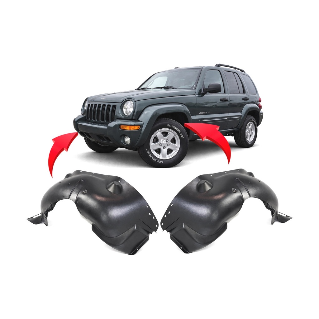Set of 2 Front Fender Liners for Jeep Liberty 2002-2004 CH1248118 CH1249118
