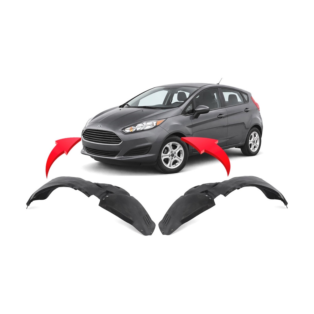 Set of 2 Front Fender Liners for Ford Fiesta 2011-2019 FO1248153 FO1249153