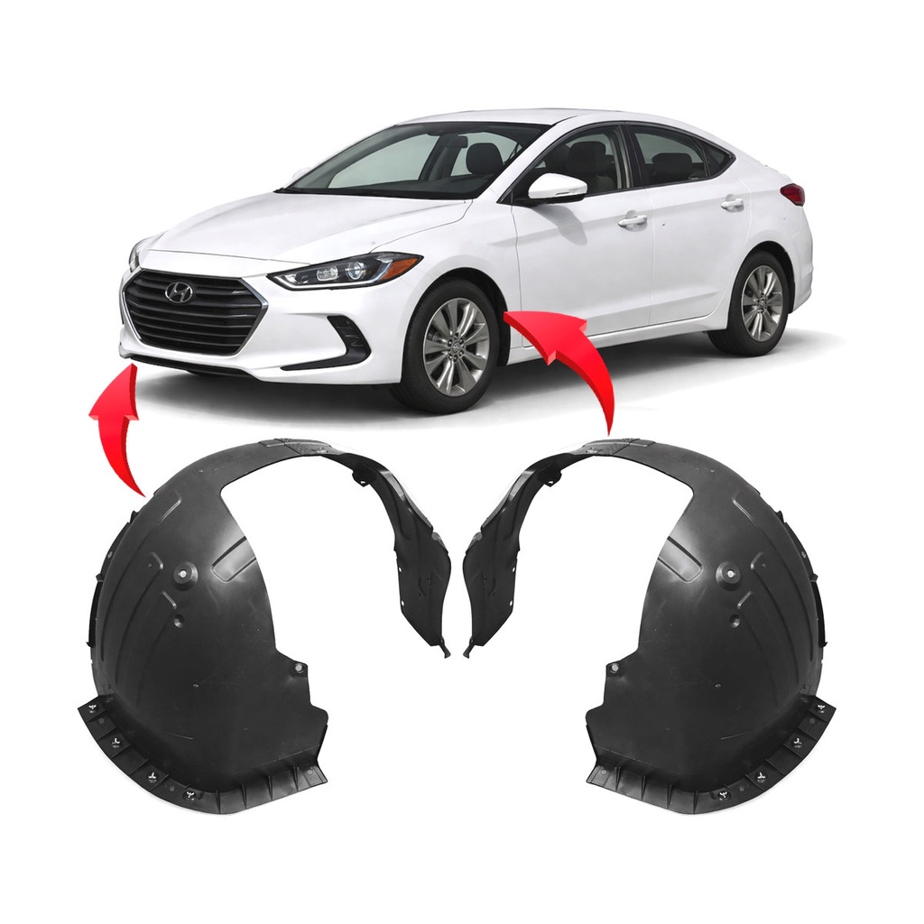 Set of 2 Front Fender Liners for Hyundai Elantra 2017-2018 HY1248159 HY1249159