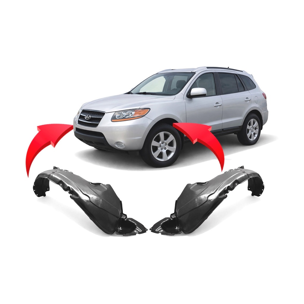 Set of 2 Front Fender Liners for Hyundai Santa Fe 2007-2009 HY1250114 HY1251114