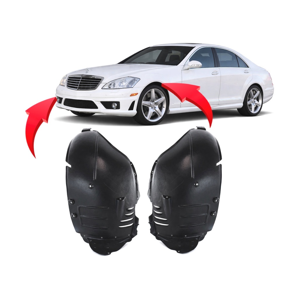 Set of 2 Front Fender Liners for Mercedes-Benz S550 2007-2011 MB1248143