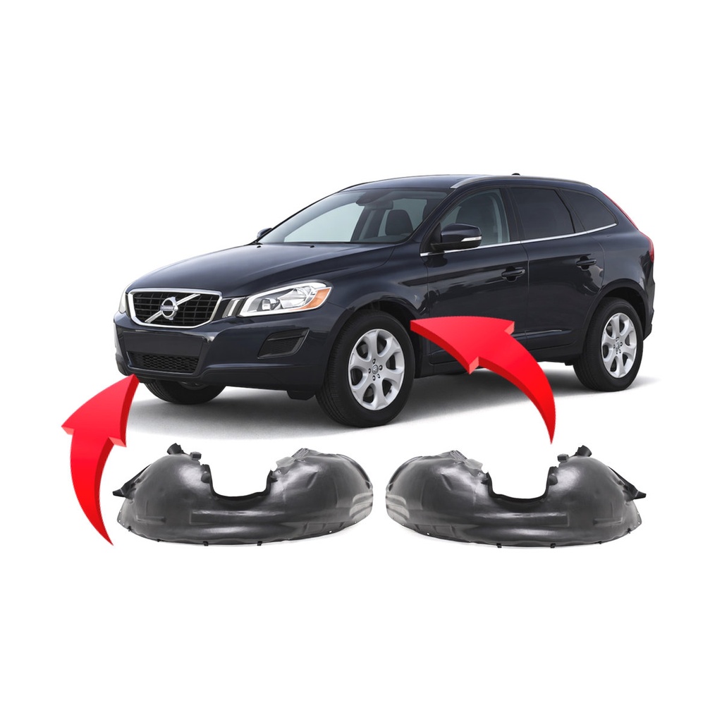Set of 2 Front Fender Liners for Volvo XC60 2010-2017 VO1248114 VO1249114