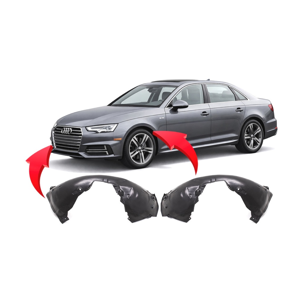 Set of 2 Front Fender Liners for Audi A4 2017-2019 AU1248133 AU1249133