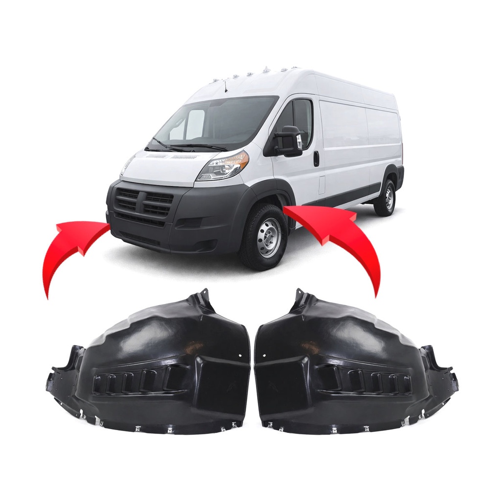 Set of 2 Front Fender Liners for Ram ProMaster 1500 2014-2024 CH1248196