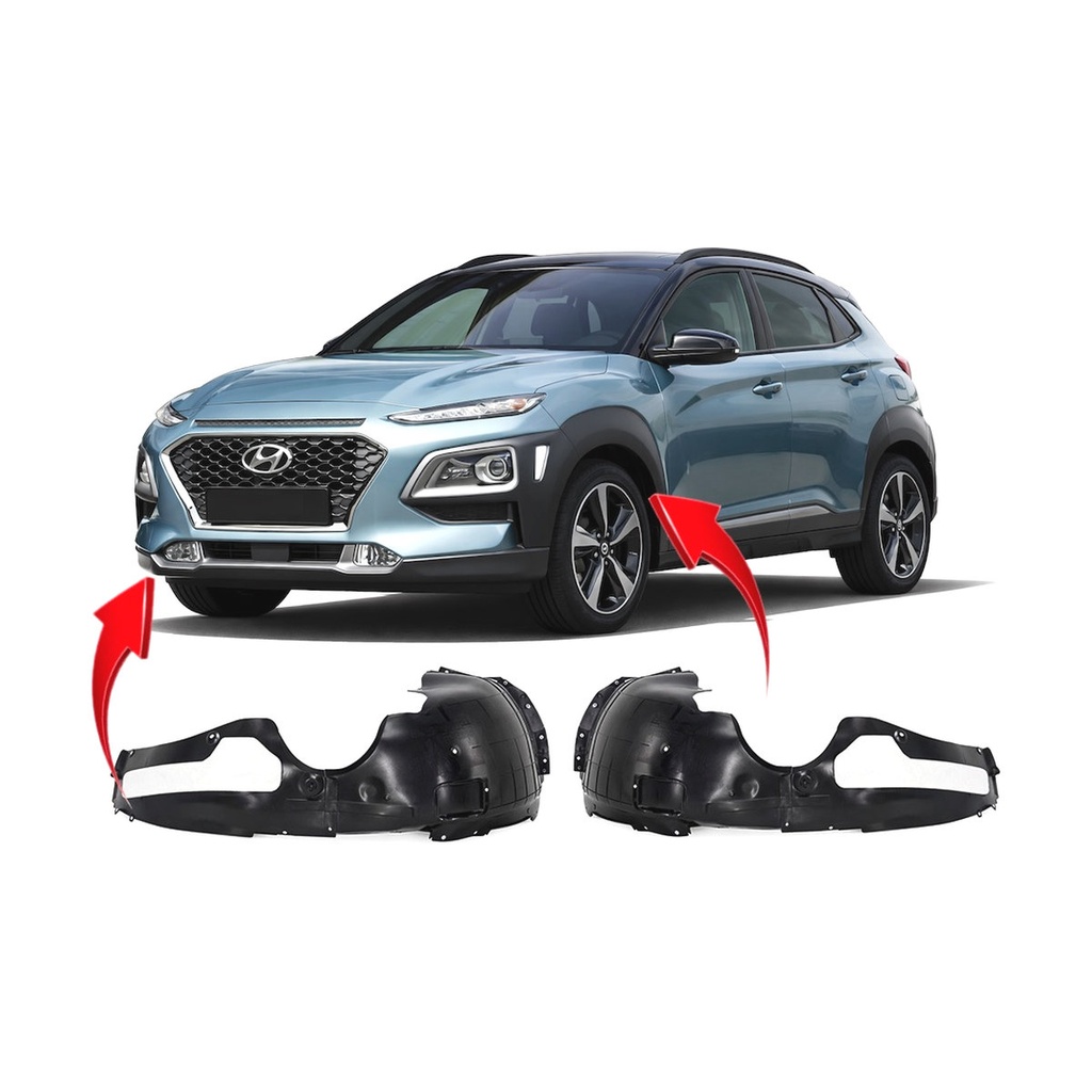 Set of 2 Front Fender Liners for Hyundai Kona 2018-2021 HY1248176 HY1249176