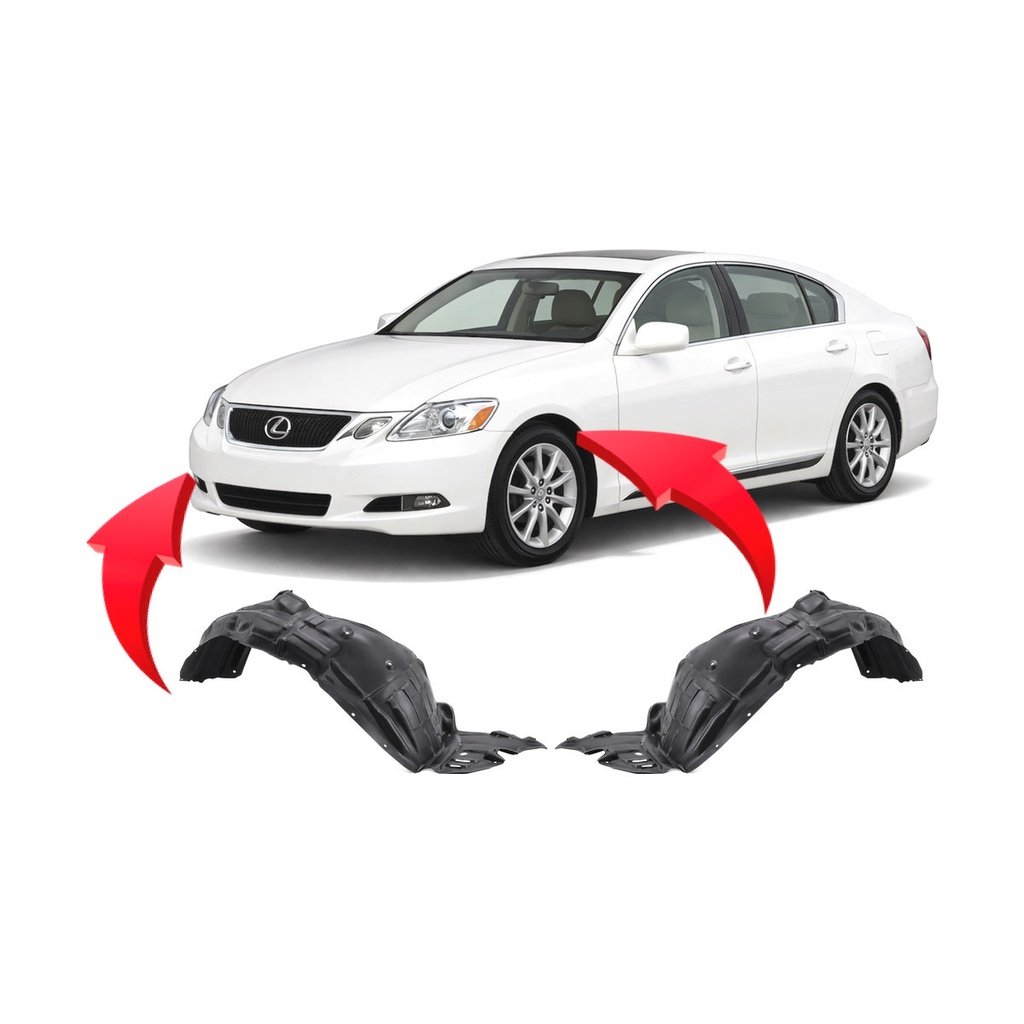 Set of 2 Front Fender Liners for Lexus GS350 2006-2007 LX1250113 LX1251113