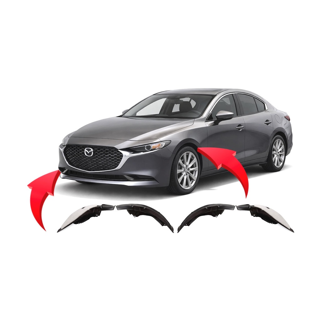 Set of 2 Front Fender Liners for Mazda 3 2019-2024 MA1248154 MA1249154