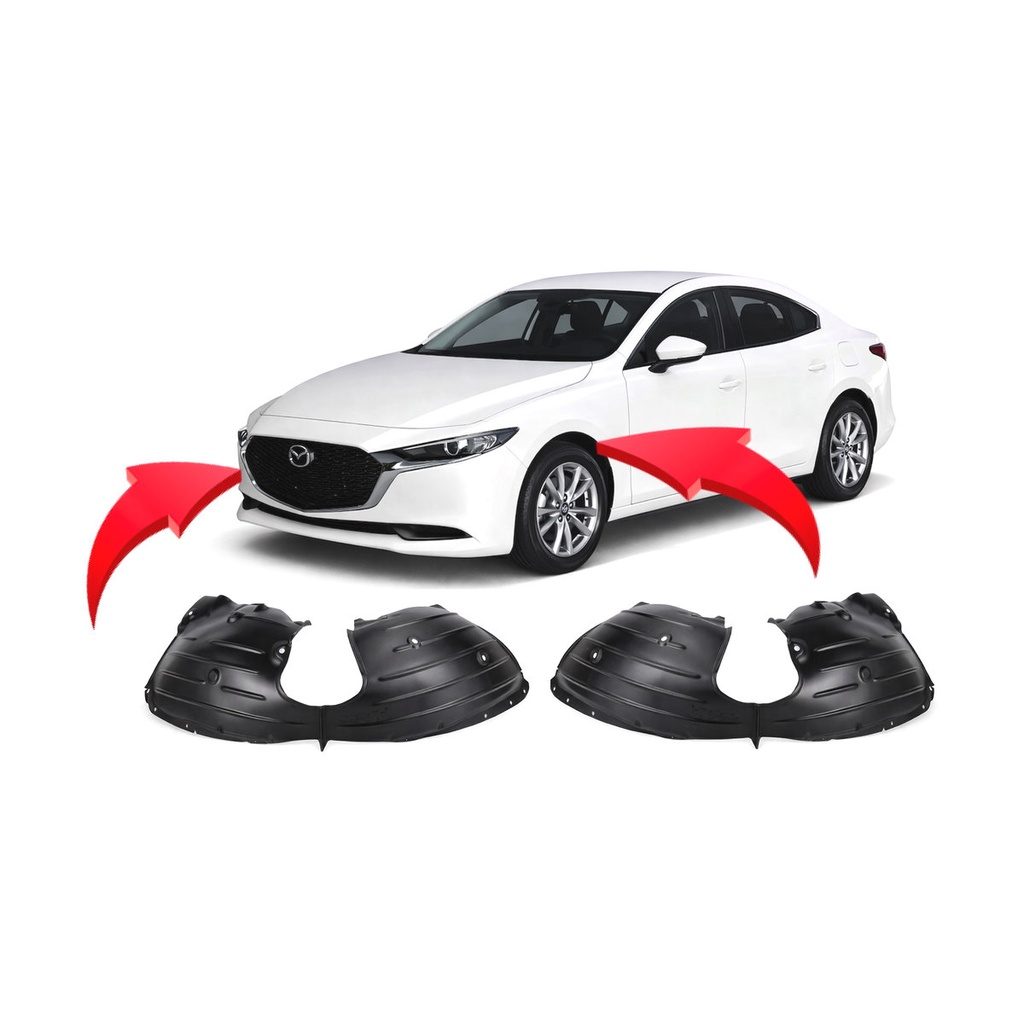 Set of 2 Front Fender Liners for Mazda 3 2019-2023 MA1248156 MA1249156