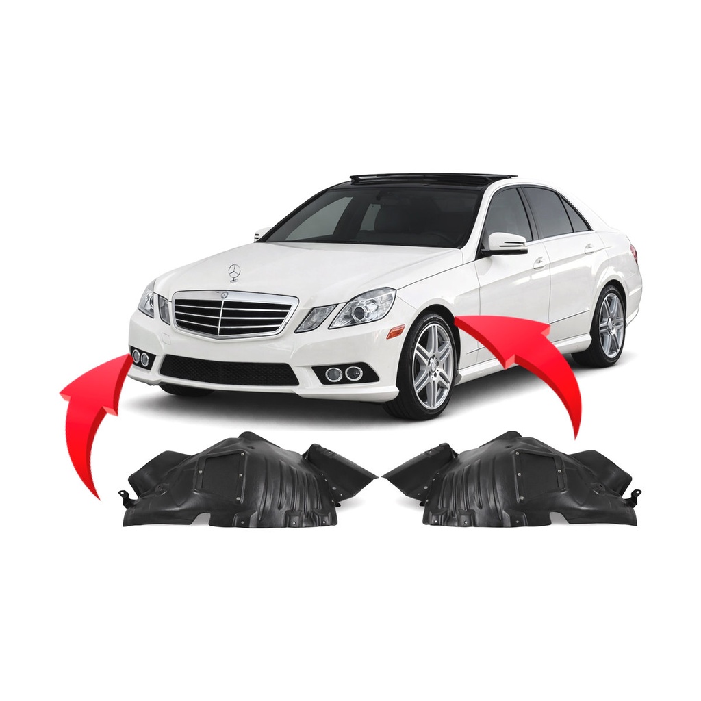 Set of 2 Front Fender Liners for Mercedes-Benz E350 2010-2013 MB1248158