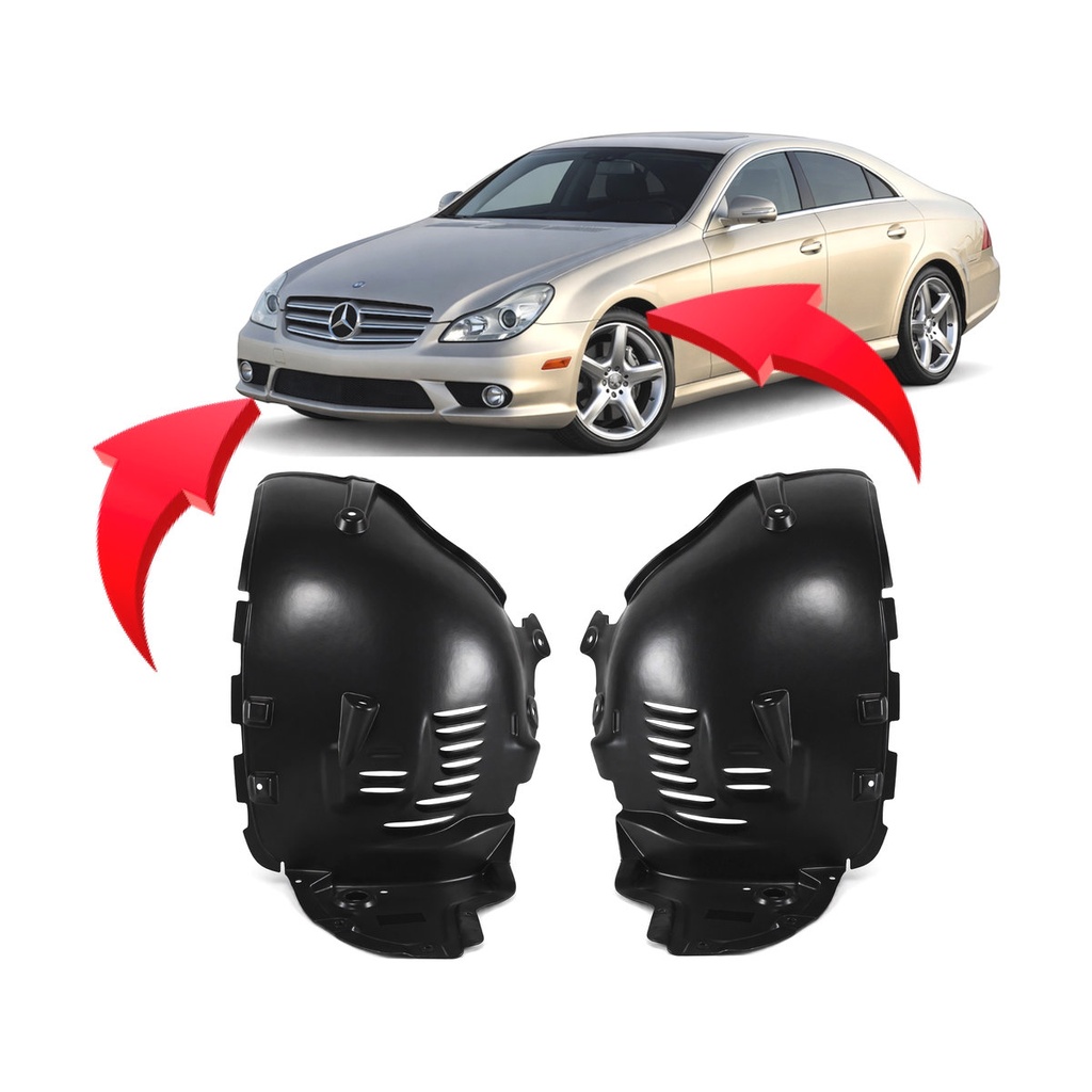 Set of 2 Front Fender Liners for Mercedes-Benz CLS63 AMG 2006-2011 MB1248130