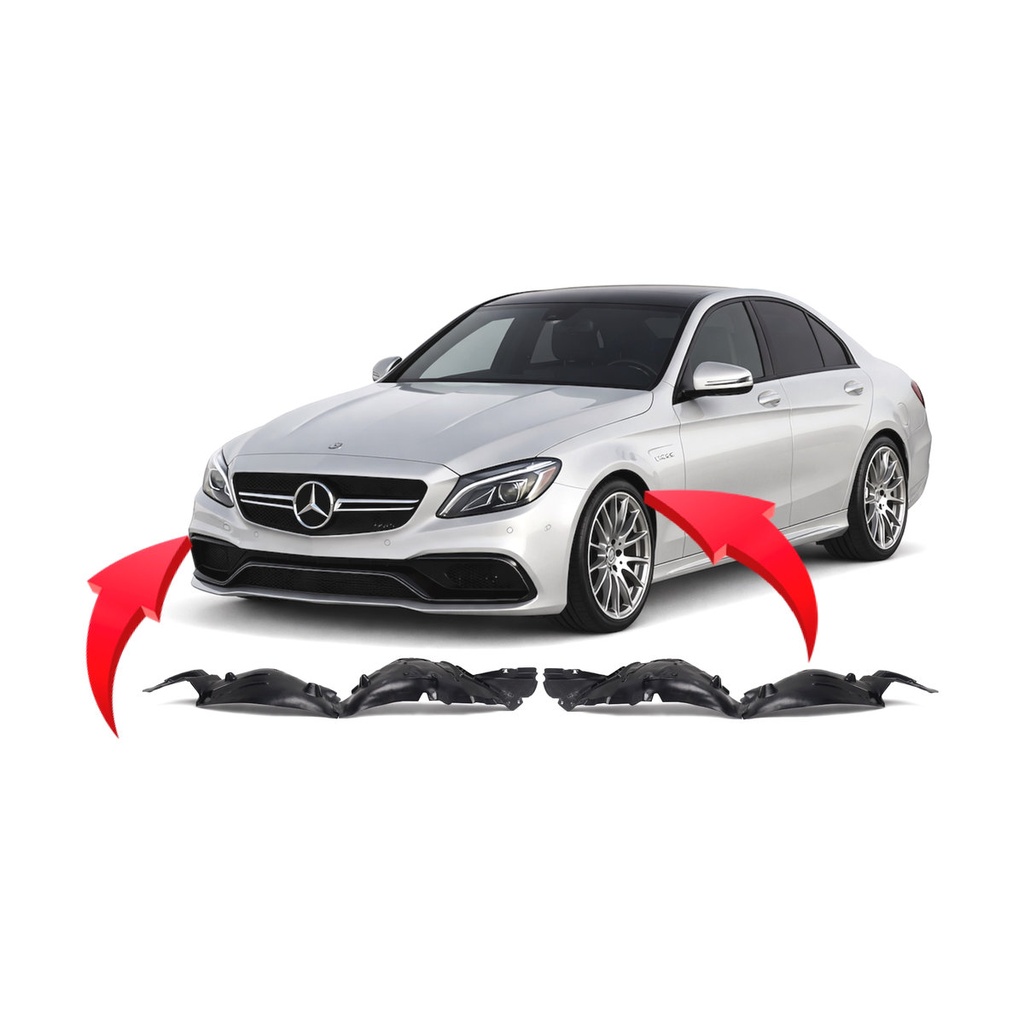 Set of 2 Front Fender Liners for Mercedes-Benz C63 AMG 2015-2018 MB1248180