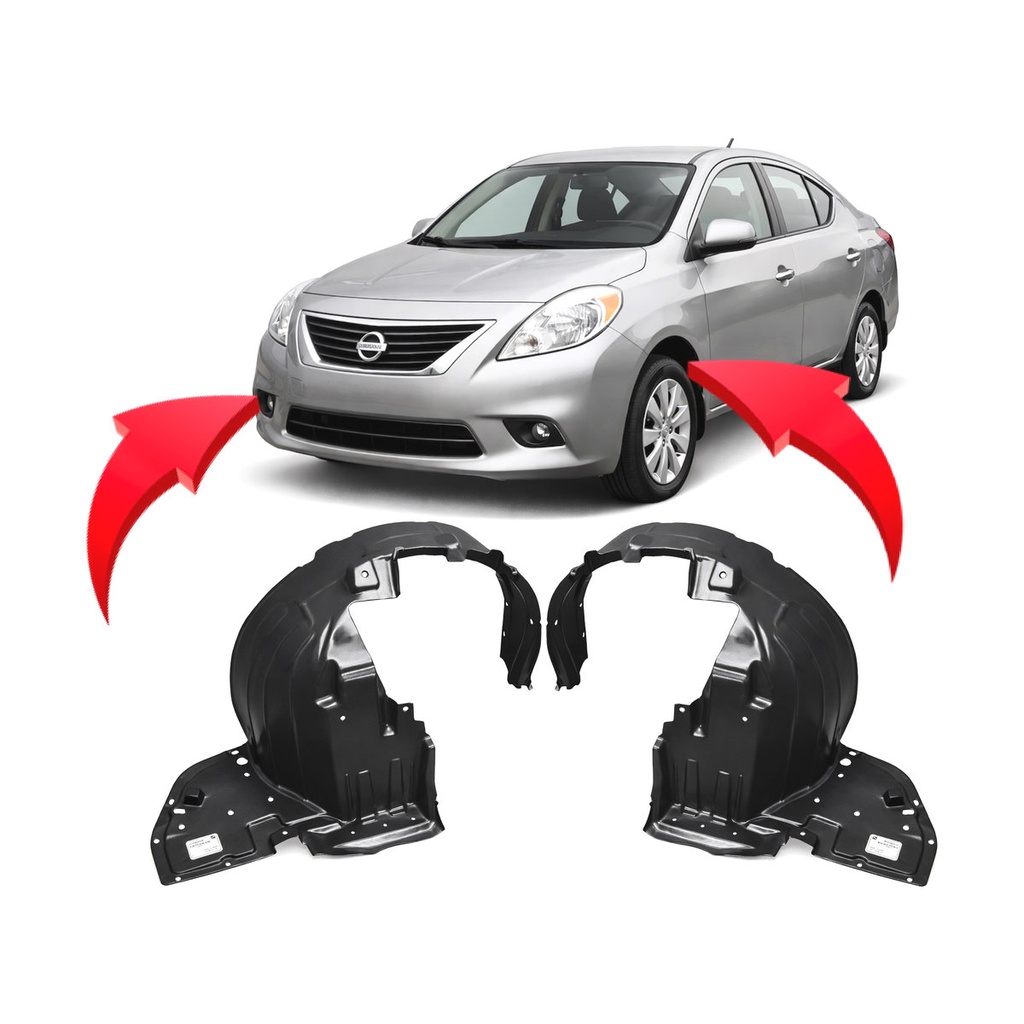 Set of 2 Front Fender Liners for Nissan Versa 2012-2014 NI1248128 NI1249128