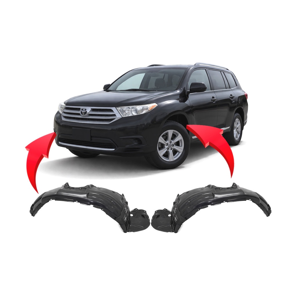 Set of 2 Front Fender Liners for Toyota Highlander 2011-2013 TO1248180 TO1249180