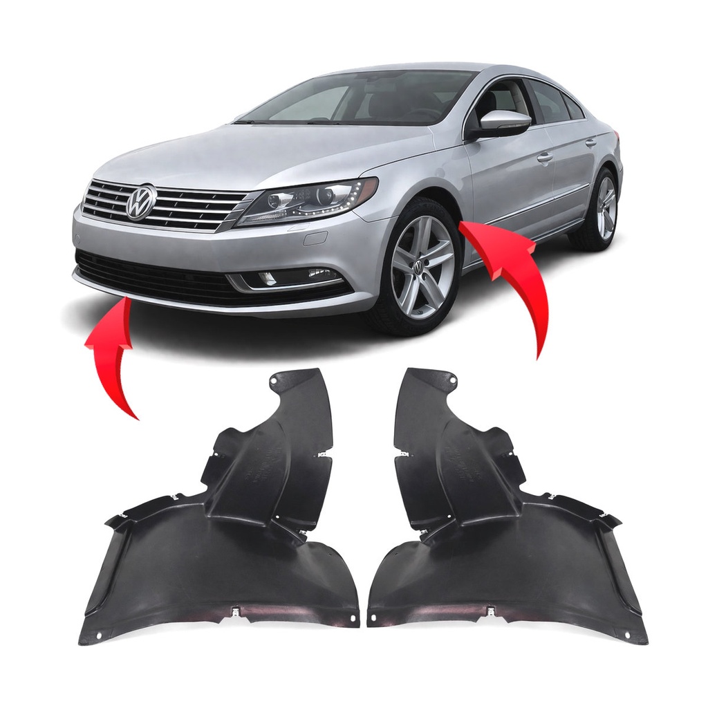Set of 2 Front Fender Liners for Volkswagen CC 2013-2017 VW1248127 VW1249127