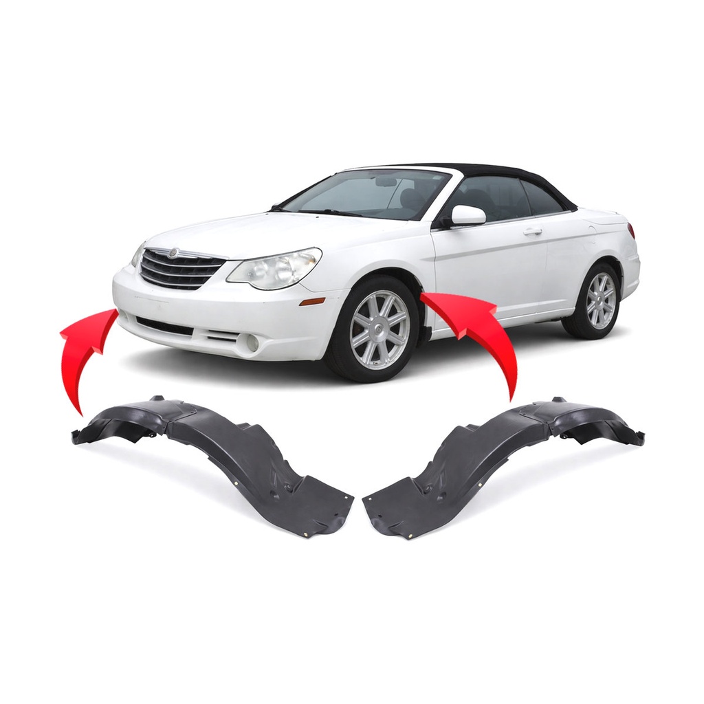 Set of 2 Front Fender Liners for Chrysler 200 2007-2011 CH1248131 CH1249131