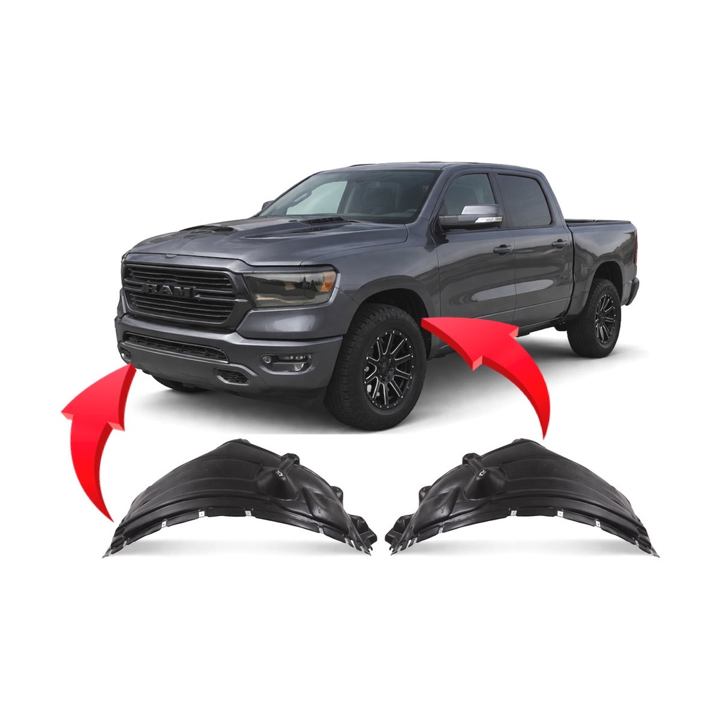 Set of 2 Front Fender Liners for Ram 1500 2019-2024 CH1248205 CH1249205