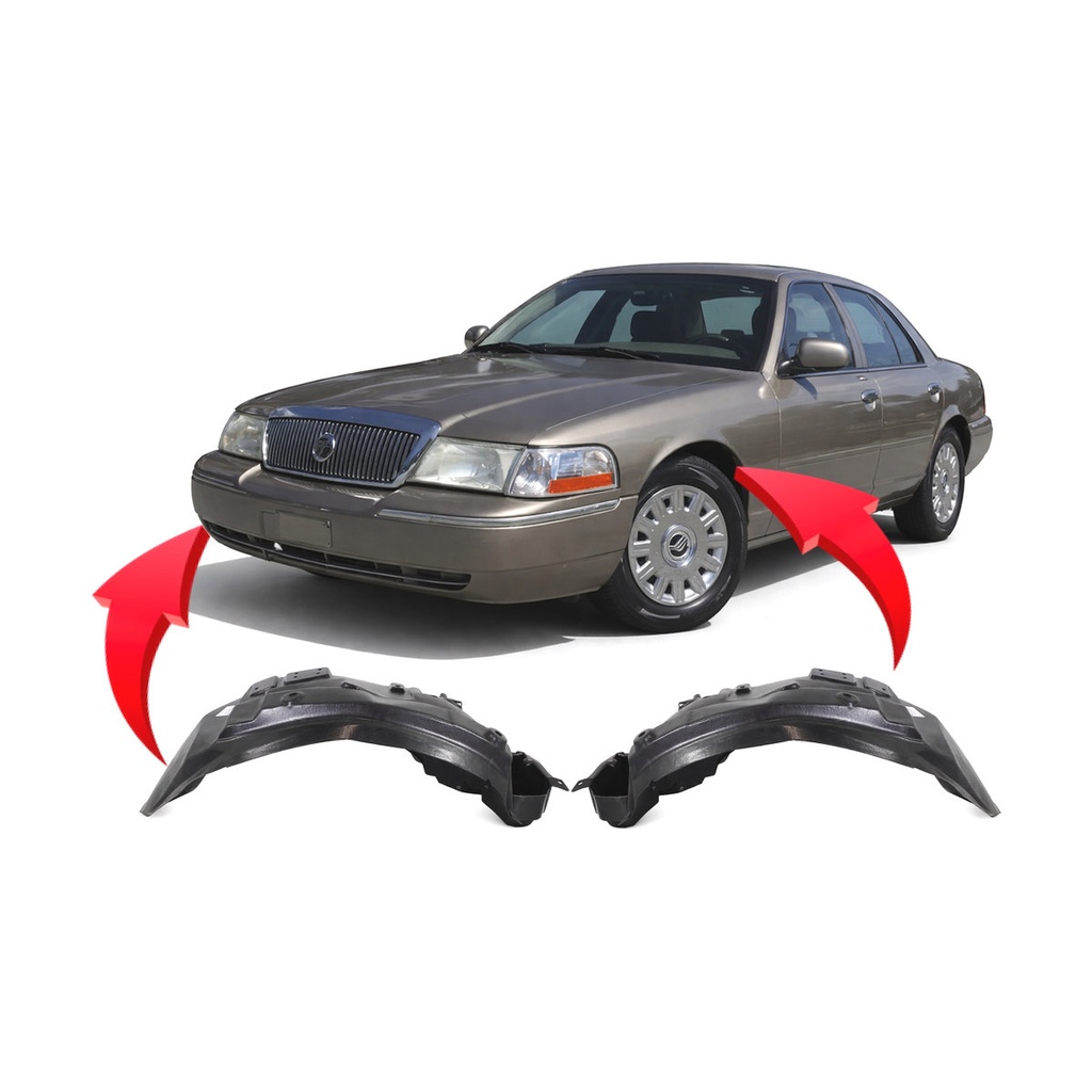 Set of 2 Front Fender Liners for Ford Crown Victoria 2003-2011 FO1248122