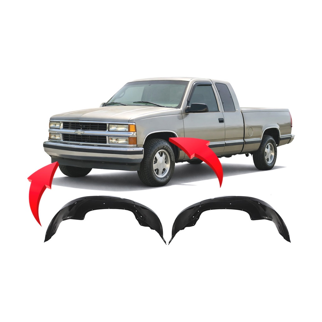 Set of 2 Front Fender Liners for Chevrolet C1500 1993-1998 GM1246104 GM1247104