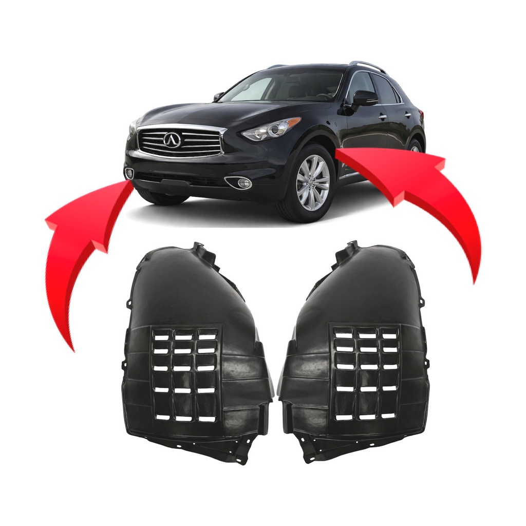 Set of 2 Front Fender Liners for Infiniti QX70 2009-2017 IN1248117 IN1249117
