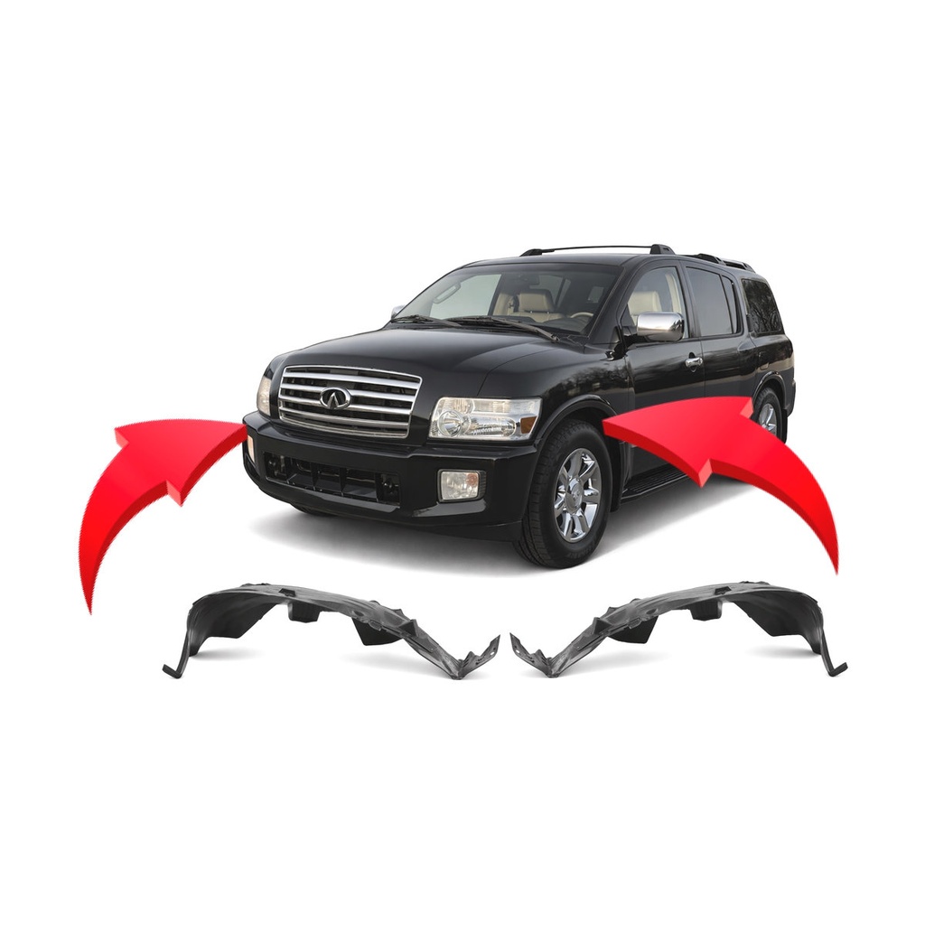 Set of 2 Front Fender Liners for Nissan Armada 2004-2015 IN1250113 IN1251113