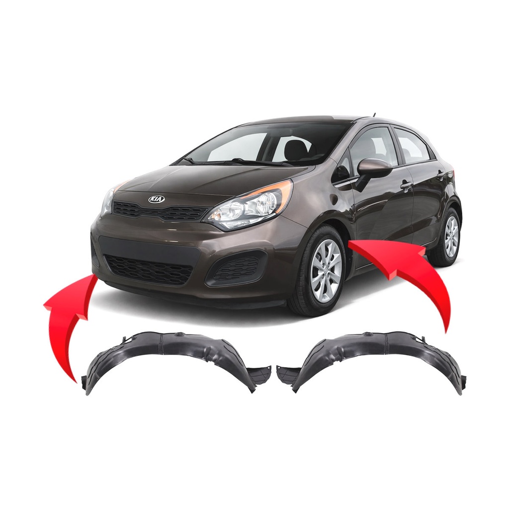 Set of 2 Front Fender Liners for Kia Rio 2012-2014 KI1248120 KI1249120