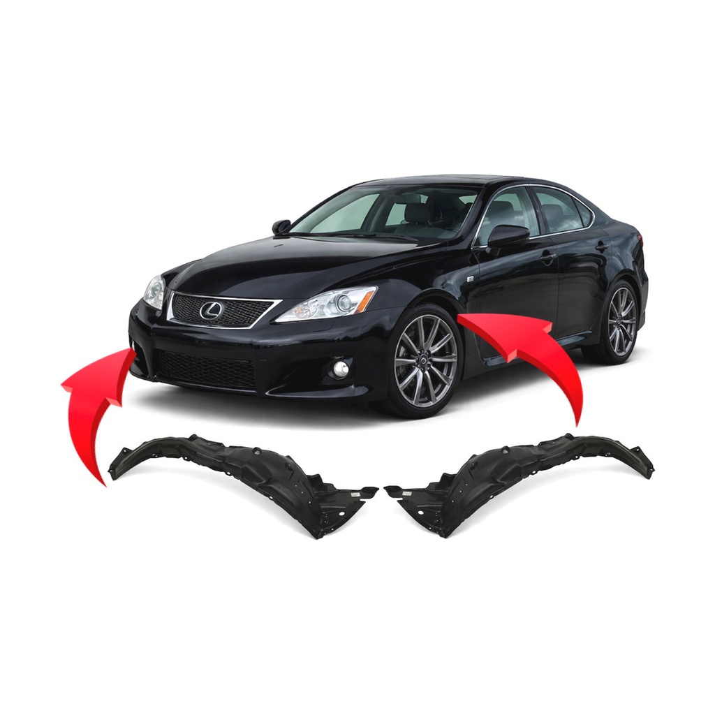 Set of 2 Front Fender Liners for Lexus IS F 2008-2014 LX1248108 LX1249108