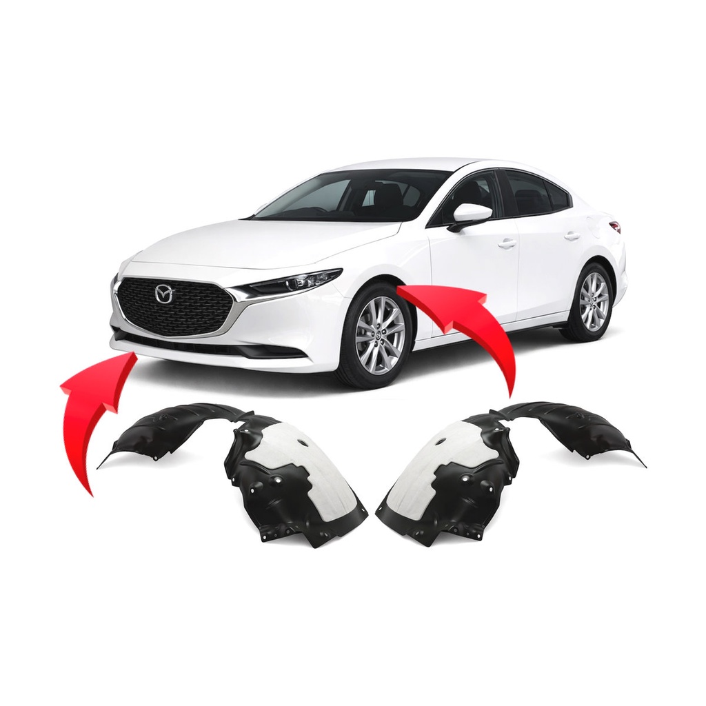 Set of 2 Front Fender Liners for Mazda 3 2019-2023 MA1248153 MA1249153