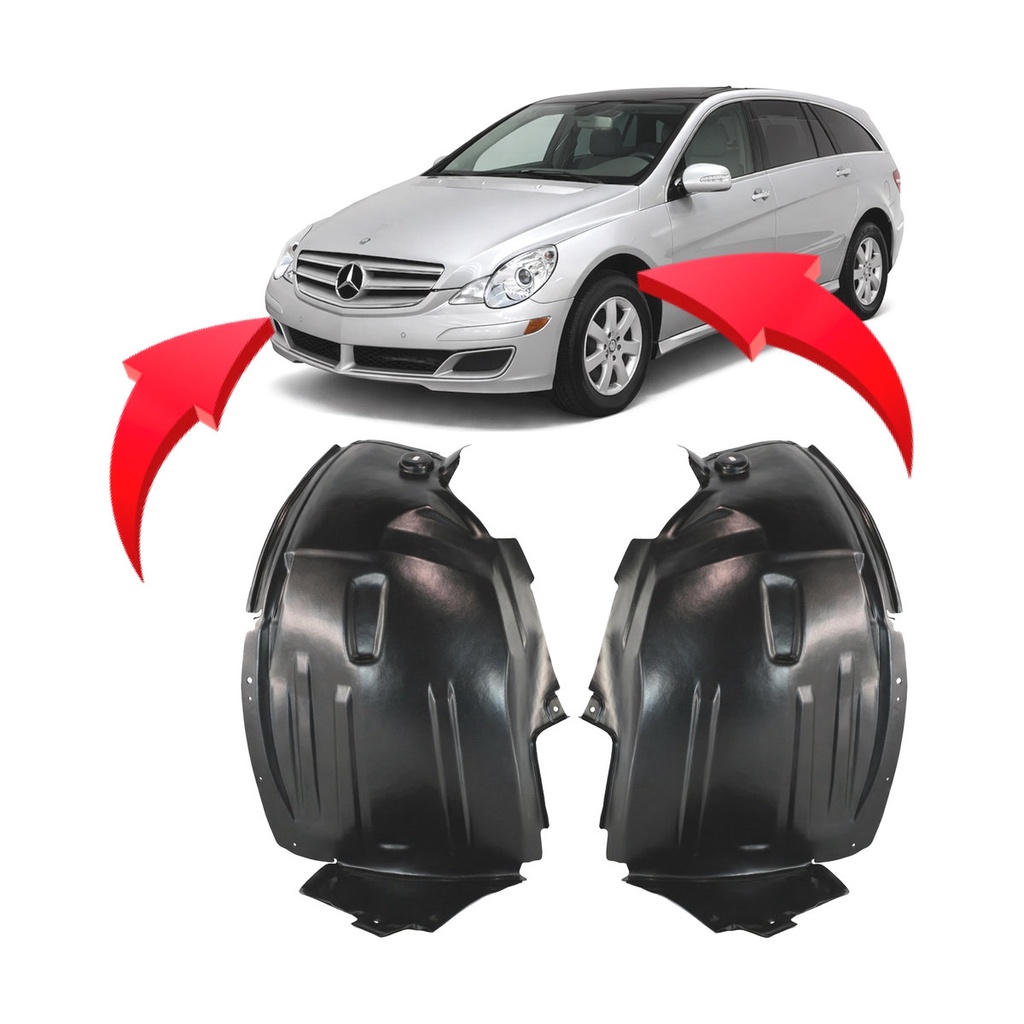 Set of 2 Front Fender Liners for Mercedes-Benz R350 2006-2010 MB1248132