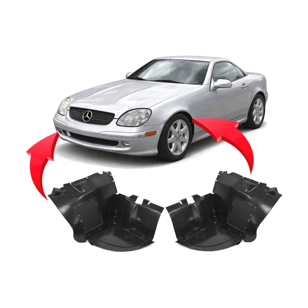 Set of 2 Front Fender Liners for Mercedes-Benz SLK230 2000-2004 MB1250107