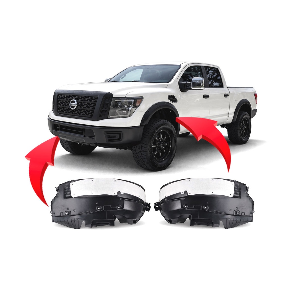 Set of 2 Front Fender Liners for Nissan TITAN XD 2016-2019 NI1248170 NI1249170