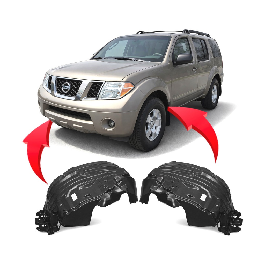 Set of 2 Front Fender Liners for Nissan Pathfinder 2005-2012 NI1250129 NI1251129