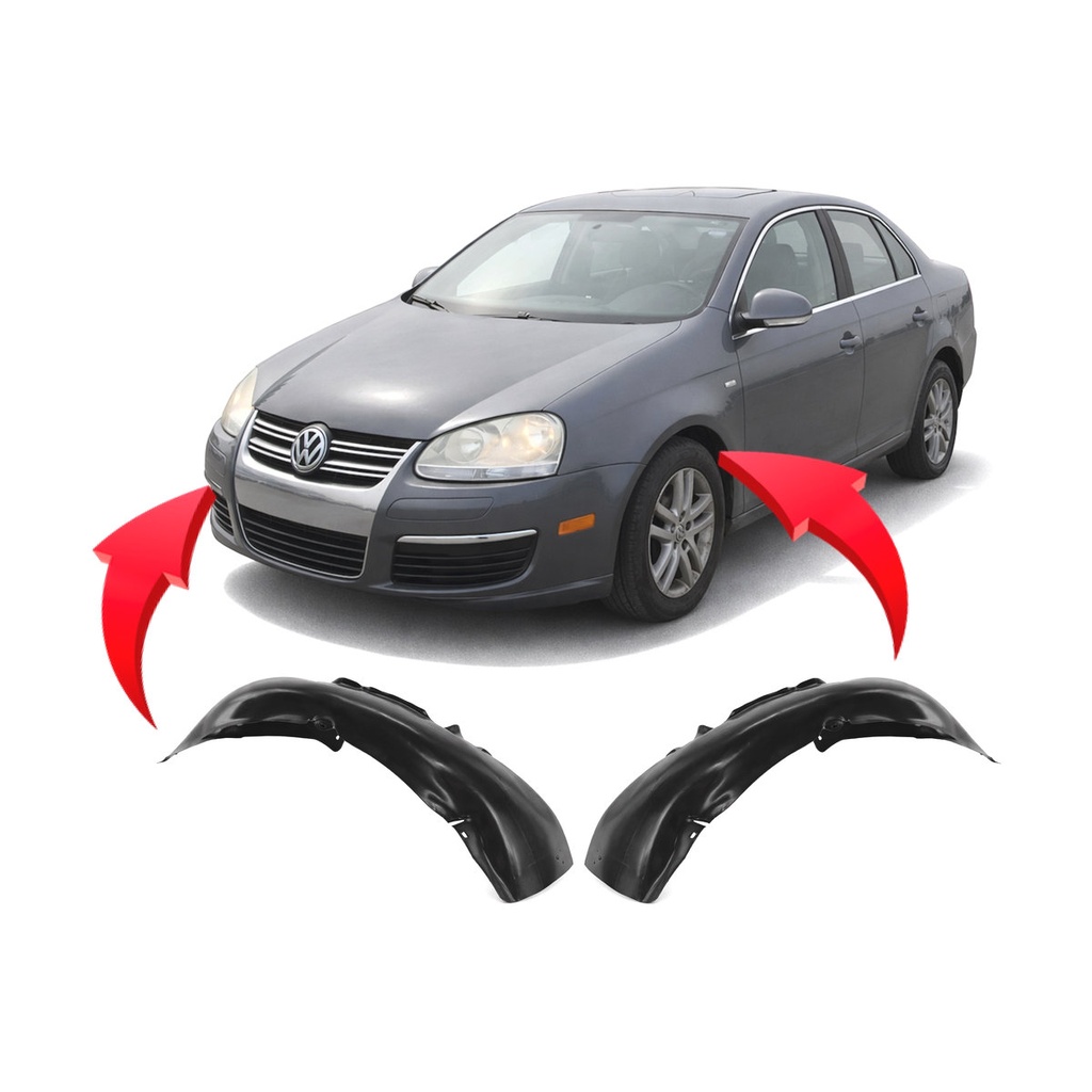Set of 2 Front Fender Liners for Volkswagen Golf 2005-2014 VW1250109 VW1251109
