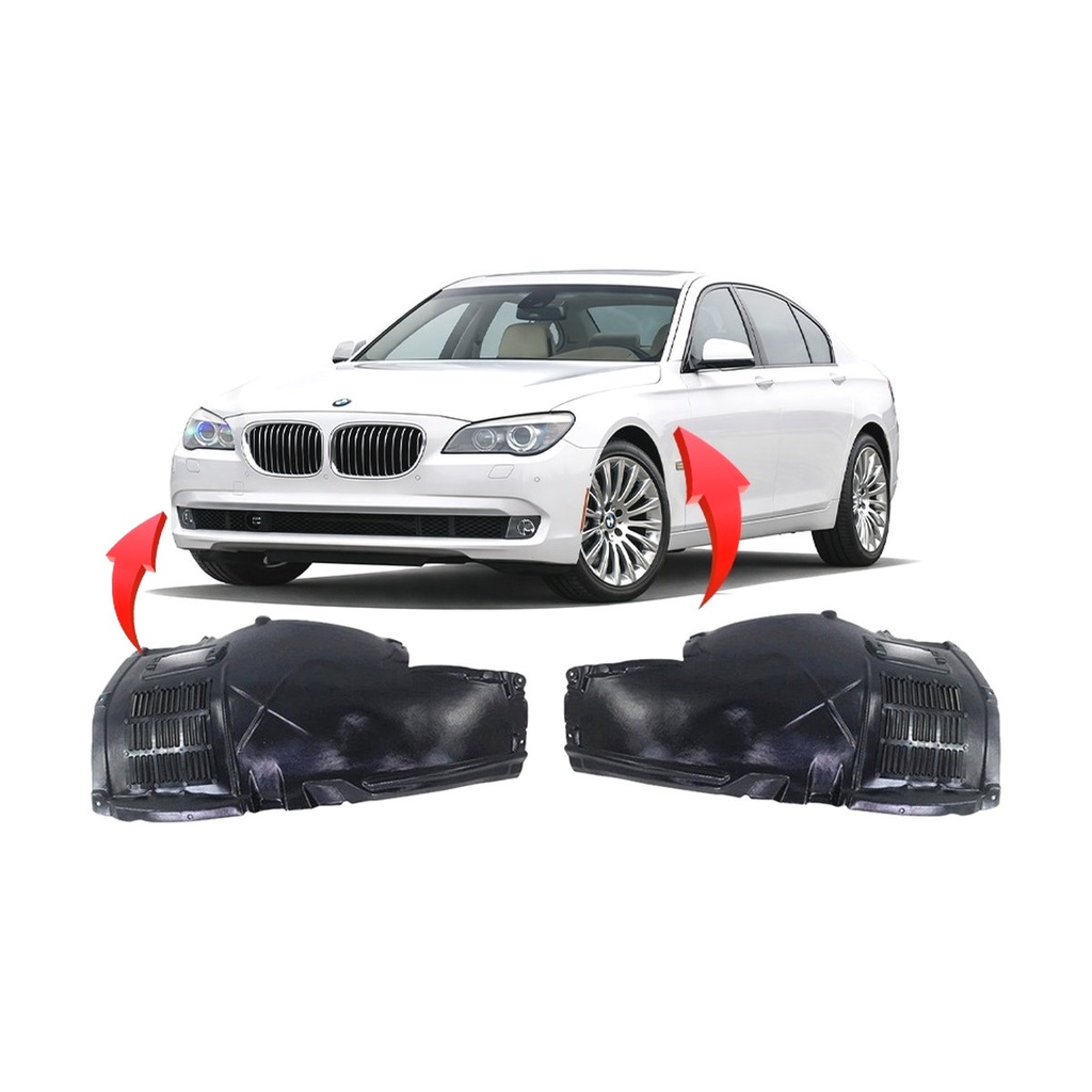 Set of 2 Front Fender Liners for BMW 740Ld xDrive 2009-2015 BM1248114 BM1249114